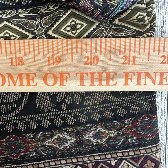 Chicos Design Jacket 2/L Patchwork‎ Ribbon Striped Metallic Tapestry Art to Wear - Picture 7 of 9